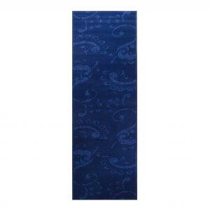 Contemporary blue paisley floral rug 60x240cm