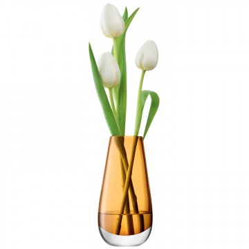 Amber flower colour bud vase from lsa international with white flowers