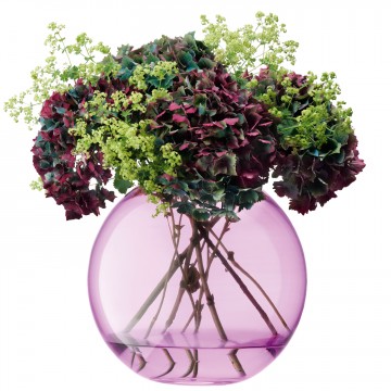 Polka spherical vase, pink