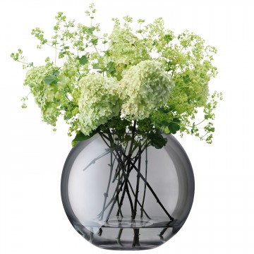 Polka spherical vase, grey