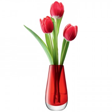 Red flower colour bud vase from lsa international