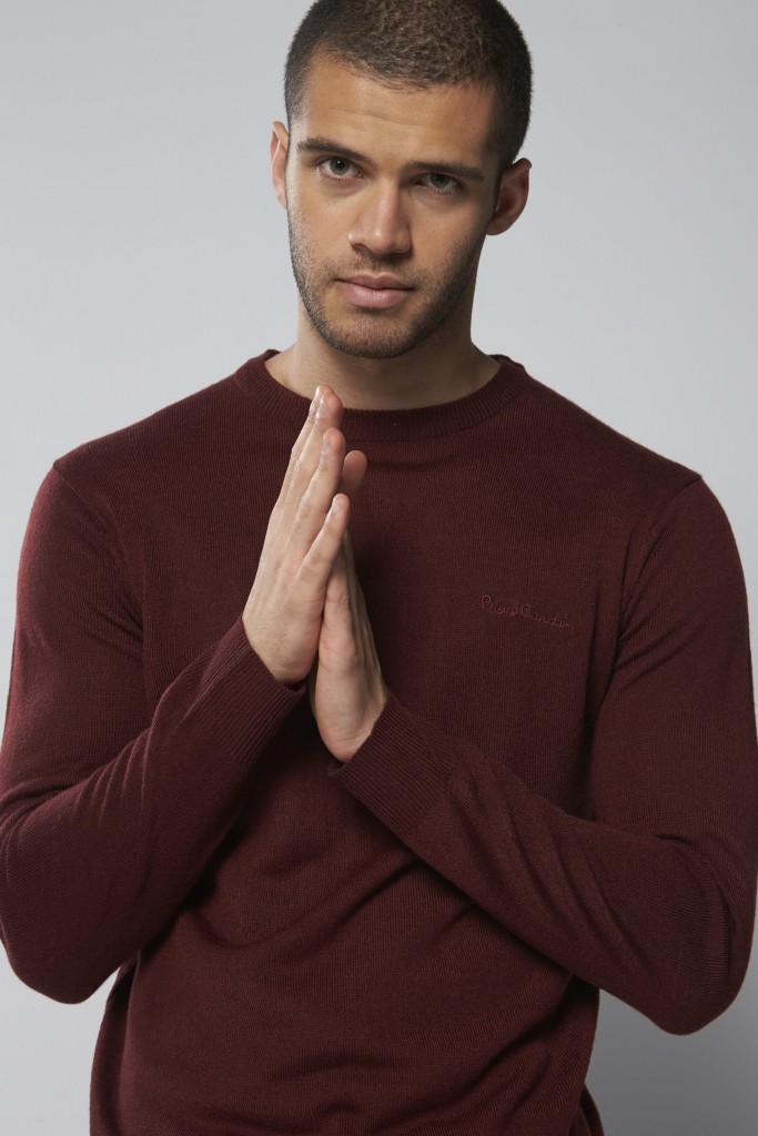 Pierre cardin crew neck knit, burgundy, £9. 50, all sizes available