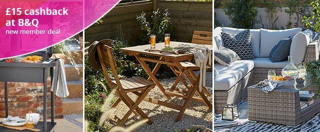 £15 cashback on a £15+ spend at b&q - exp 26 aug 19.