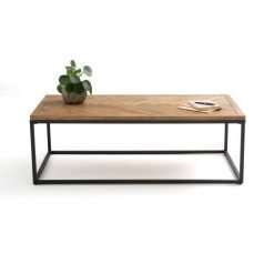 NOTTINGHAM Metal & Pine Parquet Coffee Table