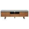 Halmstad Large 160cm TV Stand, Walnut & Concrete
