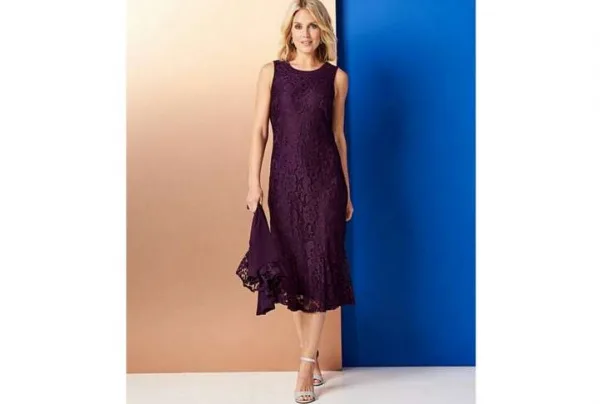 Lace dress & jacket purple - image 3