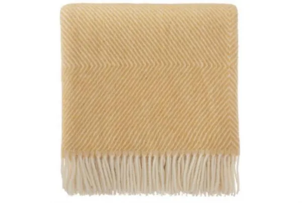 Gotland 100% wool blanket, mustard