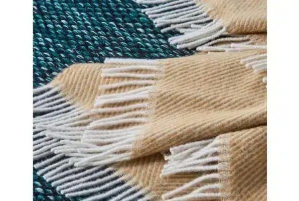 Gotland 100% wool blanket, mustard
