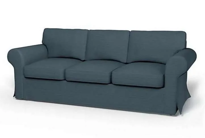 Ektorp, 3 seater sofa cover without piping, steel blue Ektorp, 3 seater sofa cover without piping, steel blue