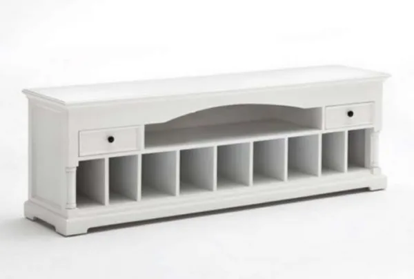 Proviko wooden tv stand in classic white