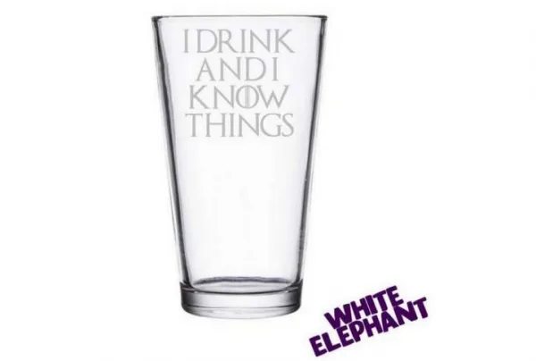 I drink & i know things game of thrones pint glass, 570ml