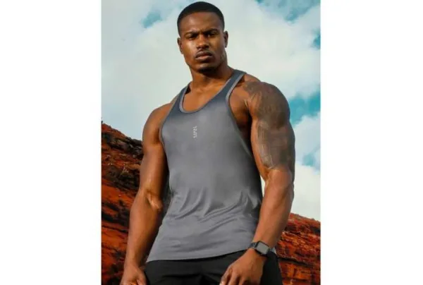 Man active poly gym racer vest