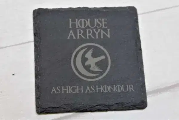 Slate game of thrones inspired coasters, choose your house