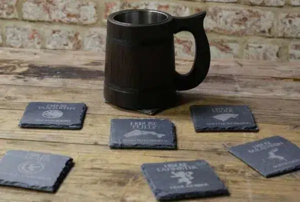 Slate game of thrones inspired coasters, choose your house