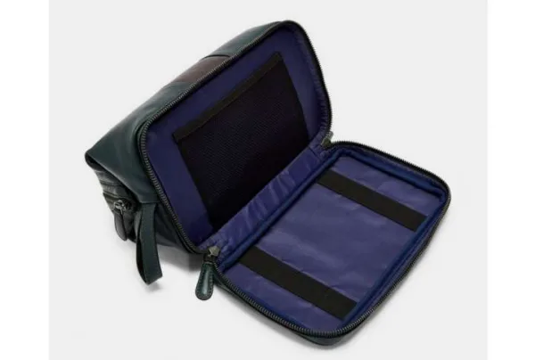 Ted baker eyez leather washbag, dark green - image 3