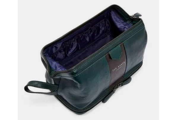 Ted baker eyez leather washbag, dark green