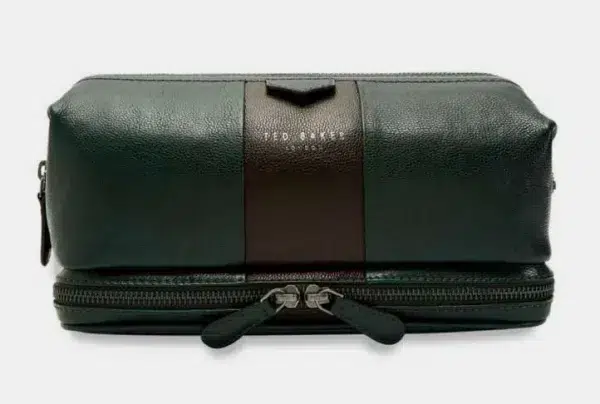 Ted baker eyez leather washbag, dark green