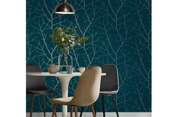 Boreas teal easy to apply wallpaper