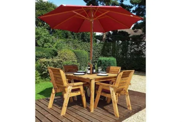 Charles taylor 4 seater garden dining set, burgundy