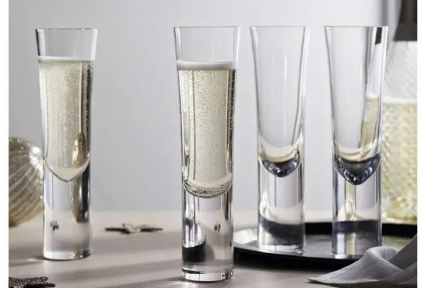 Stemless Crystal Champagne Flutes, Set Of 4