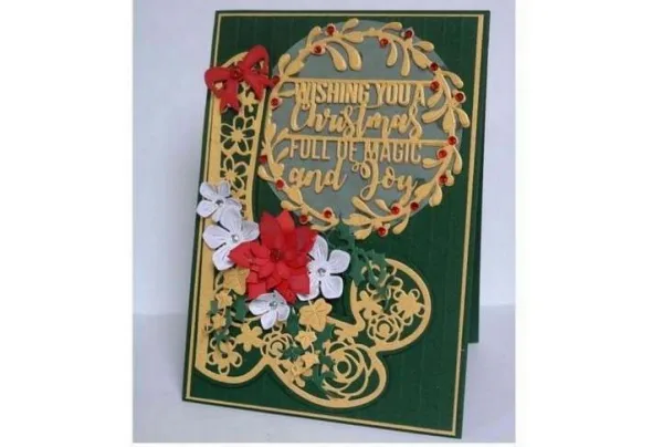 Card making magic christmas octagon complete card & box kit - image 3