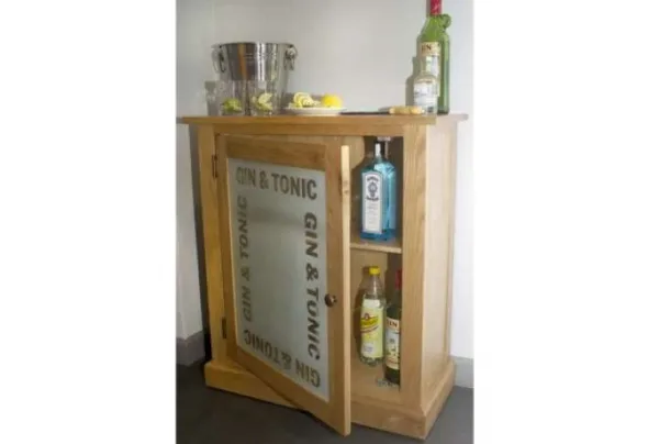 Millais petite mini oak drinks cabinet
