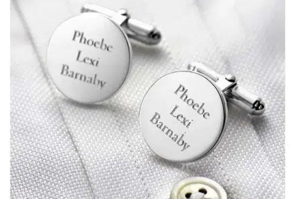 Silver round hinged cufflinks - image 3