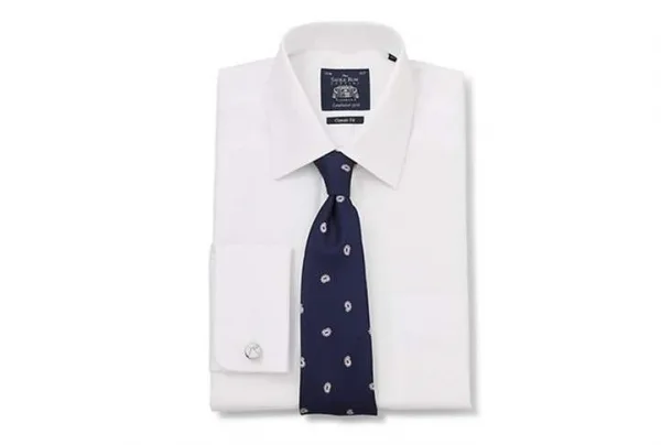 White poplin classic fit shirt, all collar & sleeve sizes