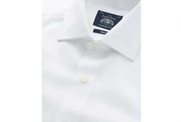 White fine twill slim fit shirt, all collar & sleeve sizes