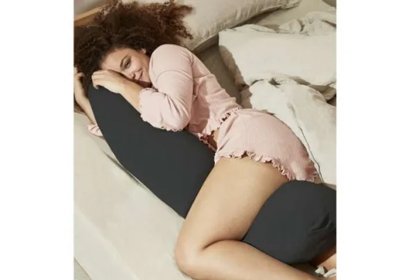 Kally Full Body Pillow, Charcoal Grey