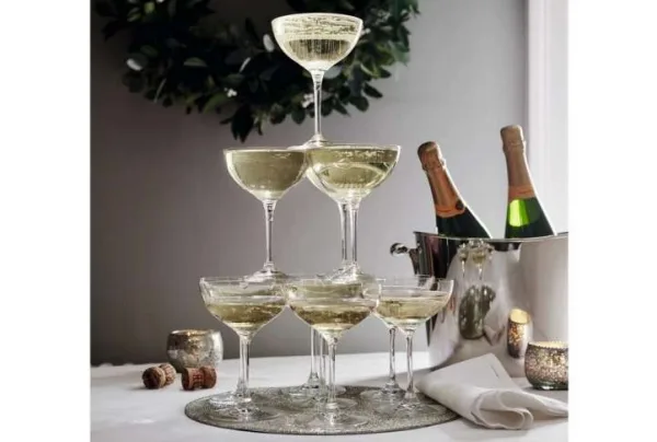 Crystal champagne coupe, set of 4