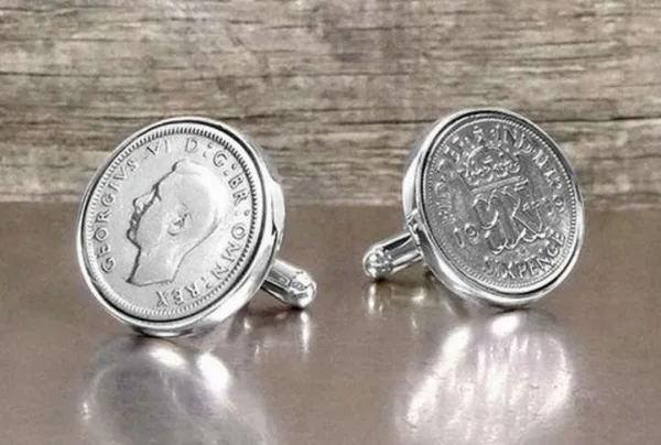 Lucky sixpence cufflinks