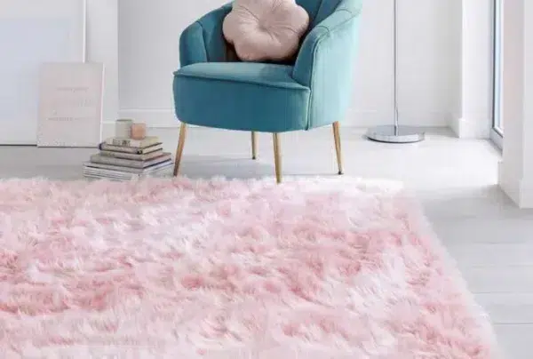 Faux deep sheepskin rug, pink, 160 x 230cm