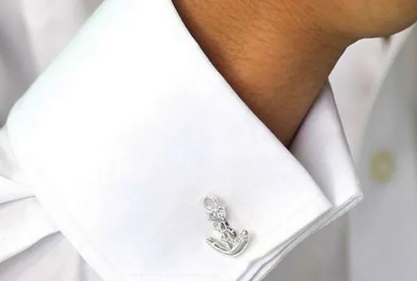 Silver anchor cufflinks