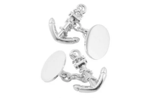 Silver anchor cufflinks