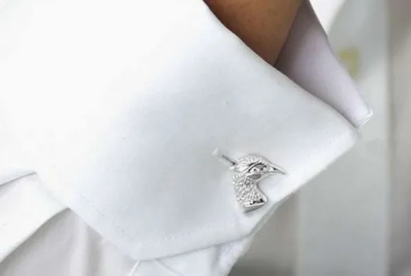 Silver pheasant head cufflinks