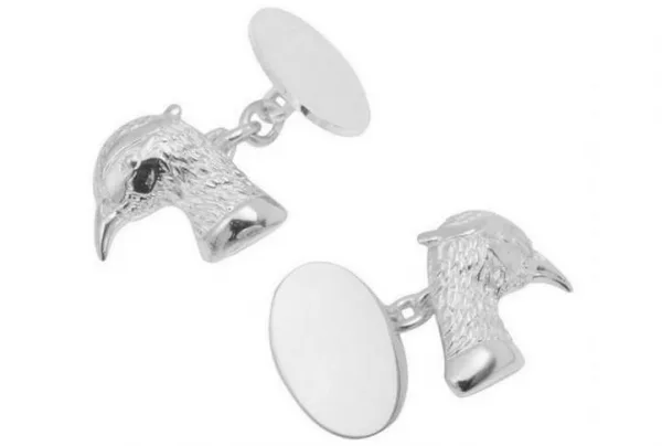 Silver pheasant head cufflinks