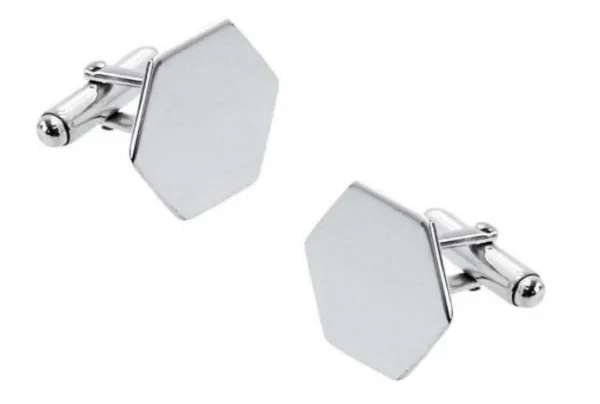 Silver hexagon cufflinks