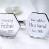 Silver Hexagon Cufflinks