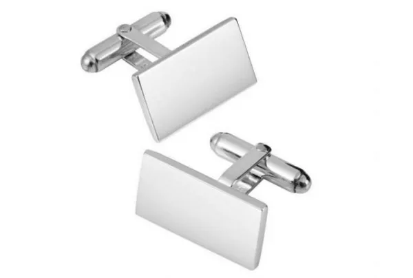Silver Oblong Hinged Cufflinks