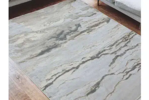 Auroa lenia beige & bronze marble rug, 80 x 150cm