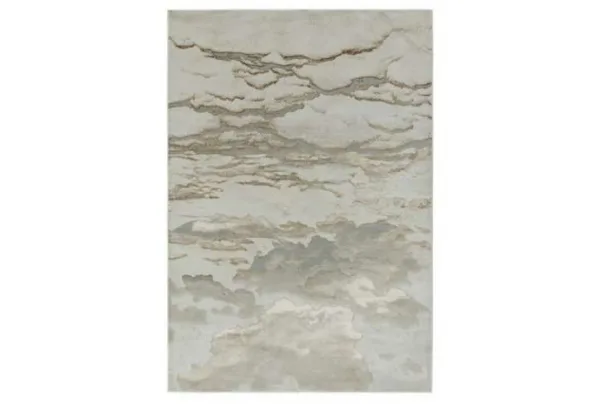 Auroa lenia beige & bronze marble rug, 80 x 150cm