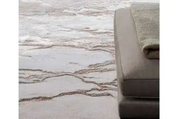 Auroa lenia beige & bronze marble rug, 200 x 290cm