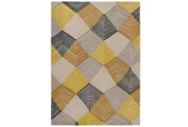 Rhythms chevron rug in saffron, 170 x 240cm