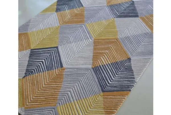 Rhythms chevron rug in saffron, 200 x 280cm