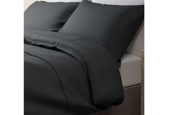 M&s rich soft egyptian cotton duvet cover, black