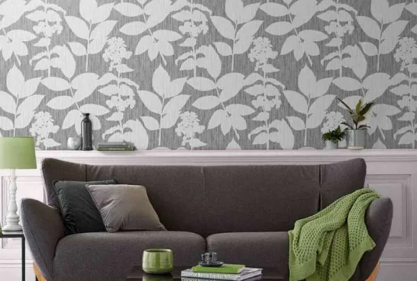 Aspen grey luxury easy apply wallpaper, 10m