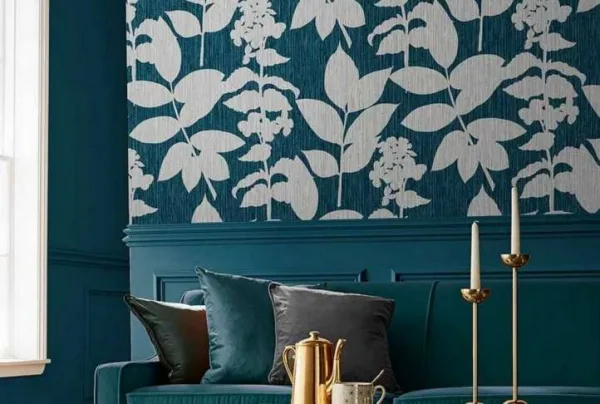 Aspen teal luxury easy apply wallpaper, 10m