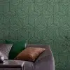 Grasscloth Geo Pine Luxury Easy Apply Wallpaper, 10m