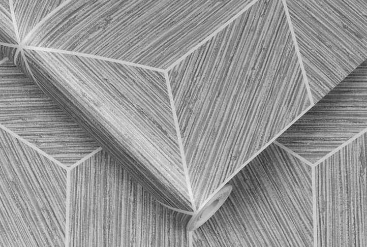 Grasscloth geo grey luxury easy apply wallpaper, 10m Grasscloth geo grey luxury easy apply wallpaper, 10m - image 2
